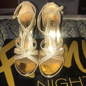 Size 5- Sparkly Gold Stilettos